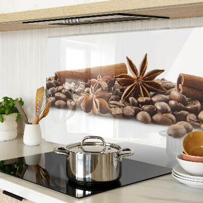 Chopping board glass Spices and coffee beans