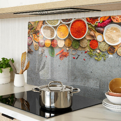 Chopping board glass Spices and herbs