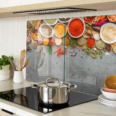 Chopping board glass Spices and herbs