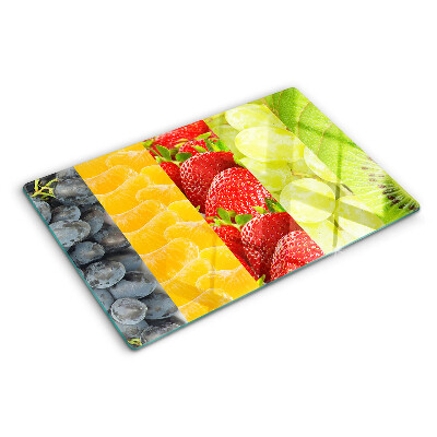 Chopping board glass Striped fruit