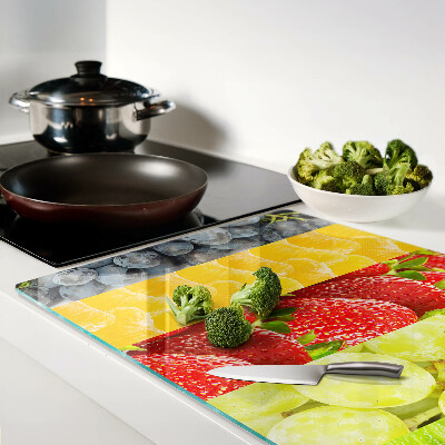 Chopping board glass Striped fruit