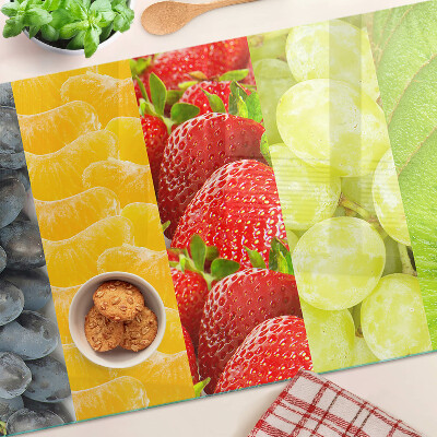 Chopping board glass Striped fruit