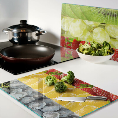 Chopping board glass Striped fruit