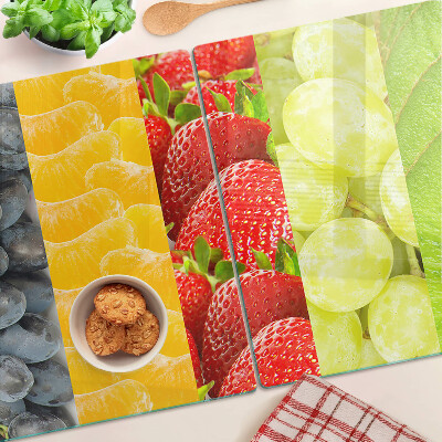 Chopping board glass Striped fruit