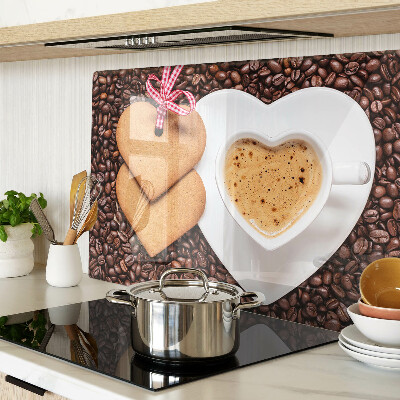 Chopping board Coffee with a heart and cookies