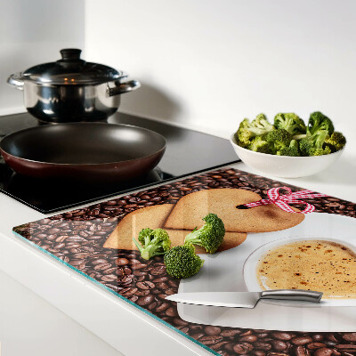 Chopping board Coffee with a heart and cookies