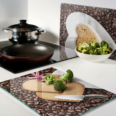 Chopping board Coffee with a heart and cookies