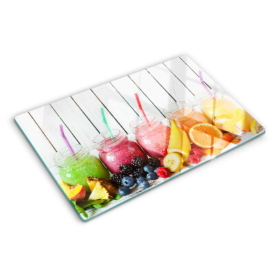 Chopping board glass Fruit cocktails with additions