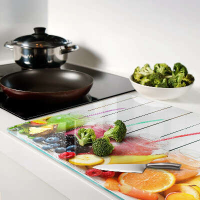 Chopping board glass Fruit cocktails with additions