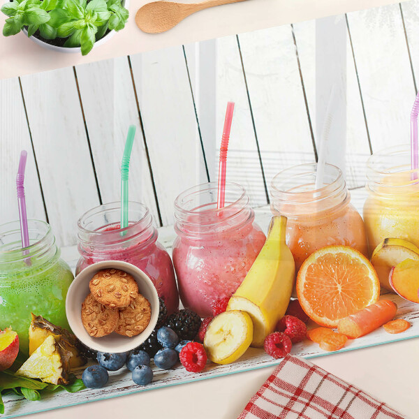 Chopping board glass Fruit cocktails with additions