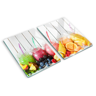 Chopping board glass Fruit cocktails with additions
