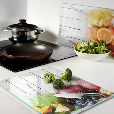 Chopping board glass Fruit cocktails with additions