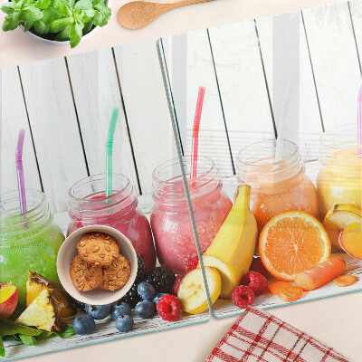 Chopping board glass Fruit cocktails with additions