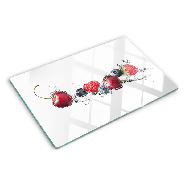 Glass kitchen board Fruit in water
