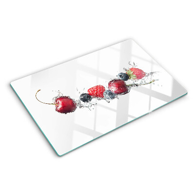 Glass kitchen board Fruit in water