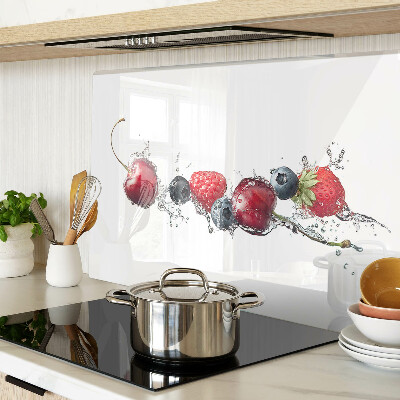 Glass kitchen board Fruit in water