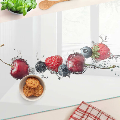 Glass kitchen board Fruit in water