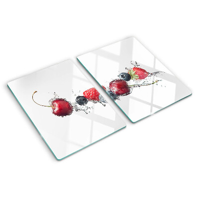 Glass kitchen board Fruit in water