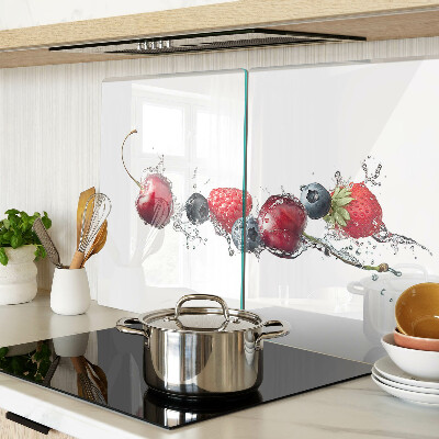 Glass kitchen board Fruit in water