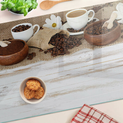 Glass kitchen board Coffee and coffee beans