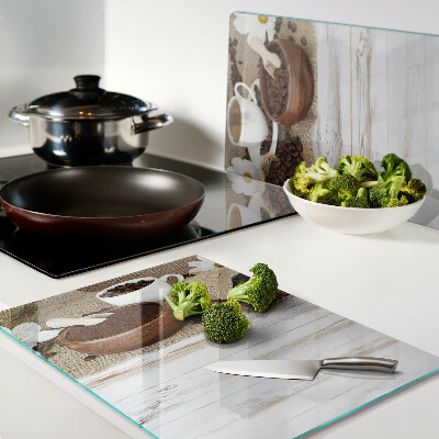 Glass kitchen board Coffee and coffee beans