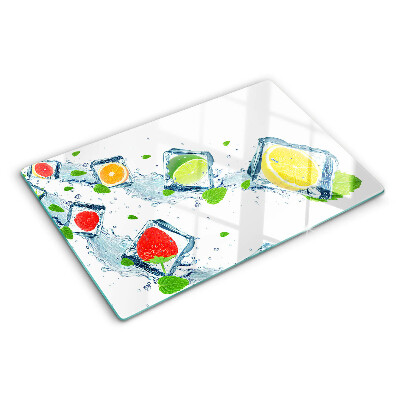 Chopping board glass Fruit motif with colorful slices