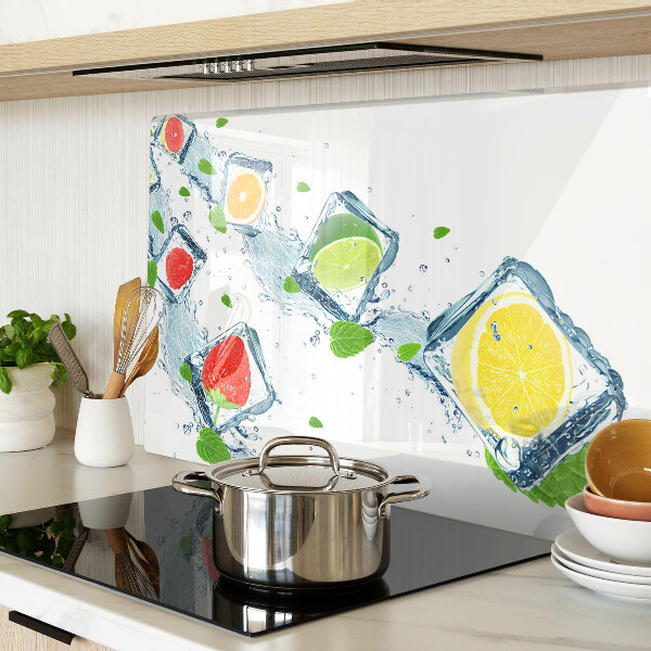 Chopping board glass Fruit motif with colorful slices