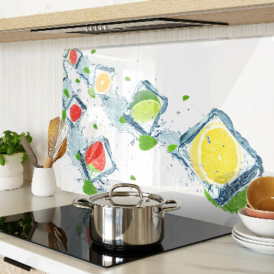 Chopping board glass Fruit motif with colorful slices