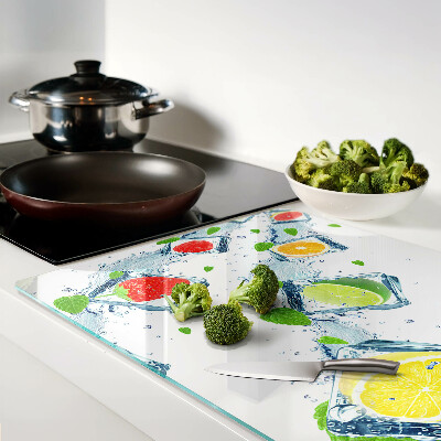 Chopping board glass Fruit motif with colorful slices