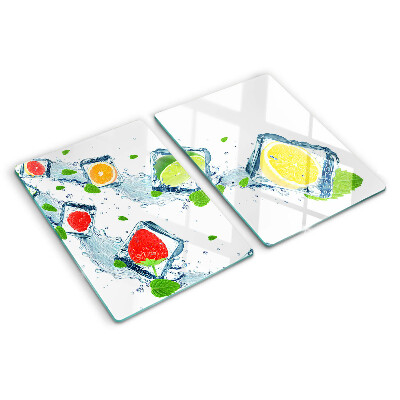 Chopping board glass Fruit motif with colorful slices