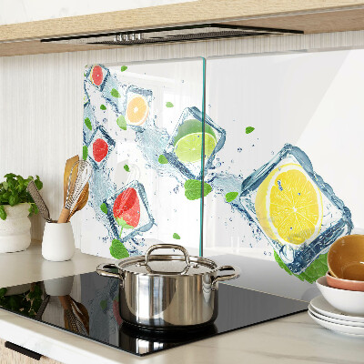Chopping board glass Fruit motif with colorful slices