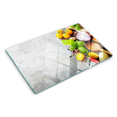 Cutting board Kitchen ingredients and herbs