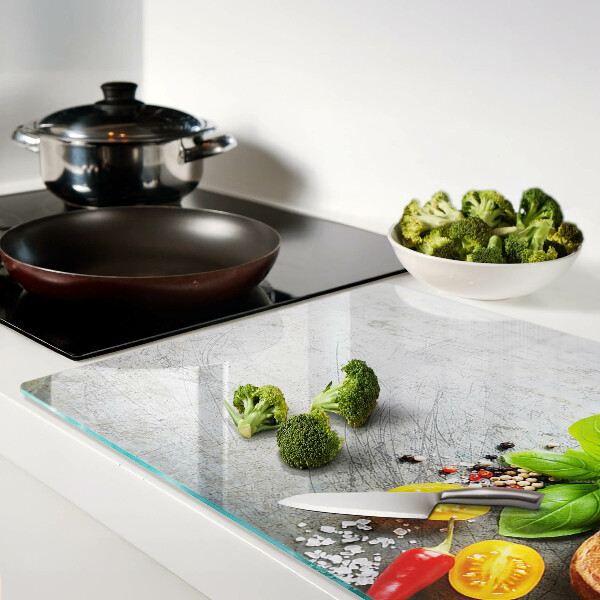 Cutting board Kitchen ingredients and herbs
