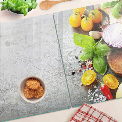 Cutting board Kitchen ingredients and herbs