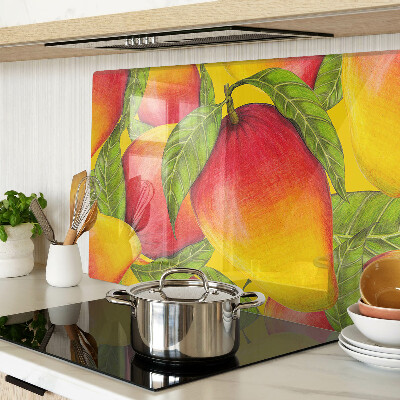 Chopping board glass Peppers on a background of green leaves