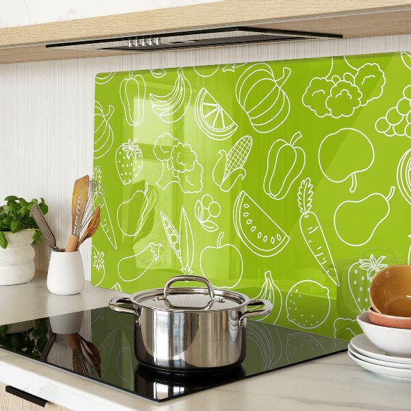Chopping board glass Fruit and vegetable theme