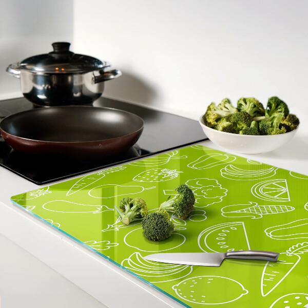 Chopping board glass Fruit and vegetable theme