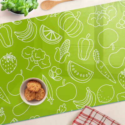 Chopping board glass Fruit and vegetable theme