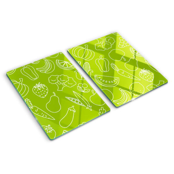 Chopping board glass Fruit and vegetable theme