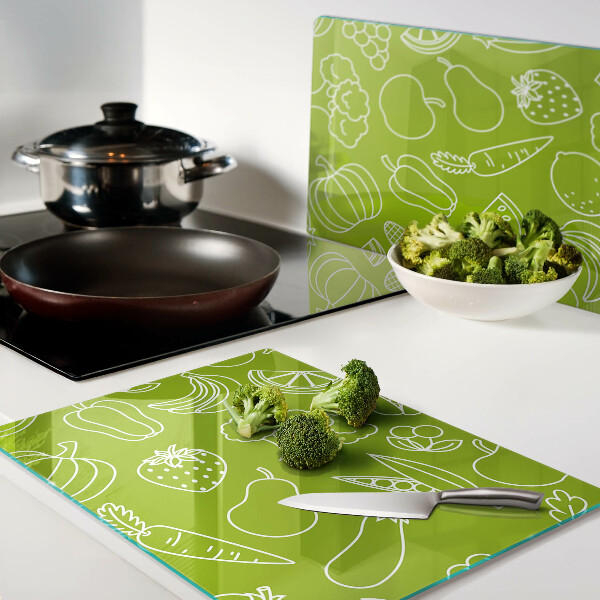 Chopping board glass Fruit and vegetable theme