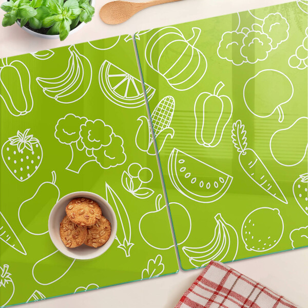 Chopping board glass Fruit and vegetable theme
