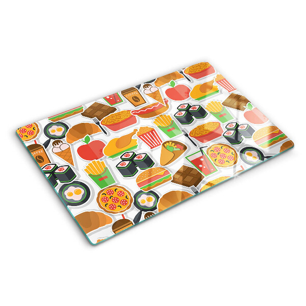 Glass chopping board Food and snacks theme