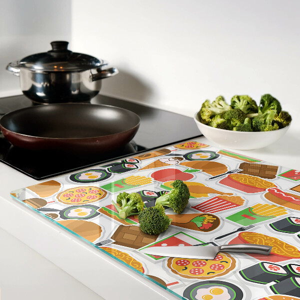 Glass chopping board Food and snacks theme