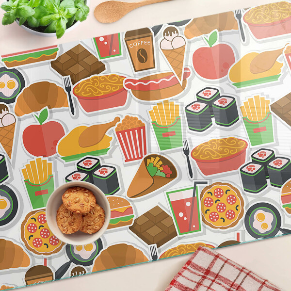 Glass chopping board Food and snacks theme