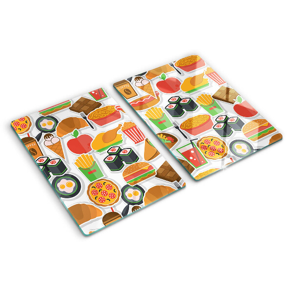 Glass chopping board Food and snacks theme