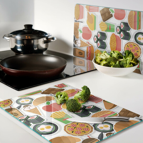 Glass chopping board Food and snacks theme