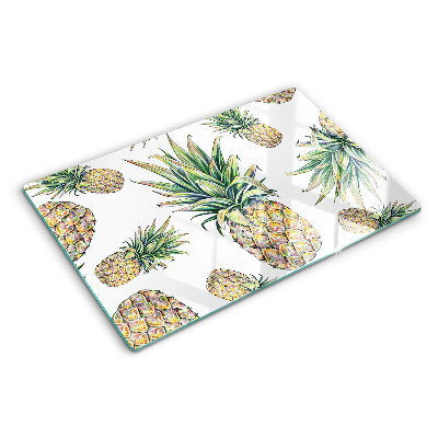 Chopping board Pineapples on a white background