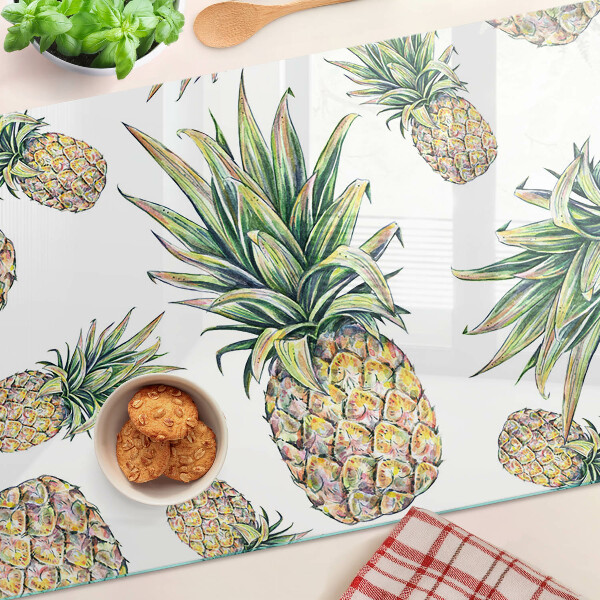 Chopping board Pineapples on a white background