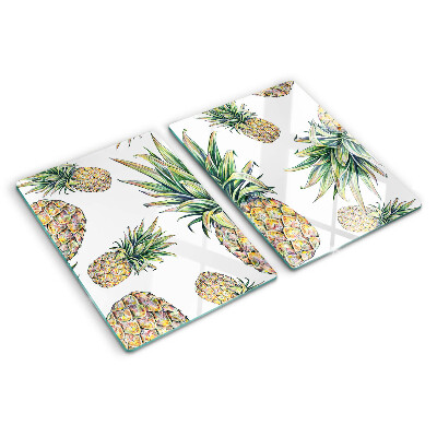 Chopping board Pineapples on a white background