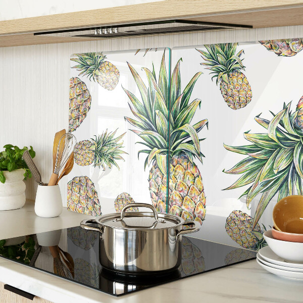 Chopping board Pineapples on a white background